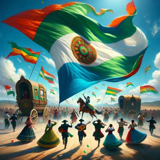 08 de abril Dia Internacional del Pueblo Gitano Bandera Gitana