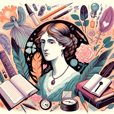 28 de marzo 1941 Muere Virginia Woolf dibujo retrato representativo
