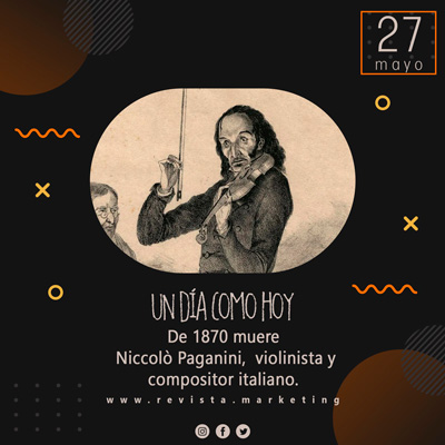  27 de mayo 1840 Muere Niccoló Paganini