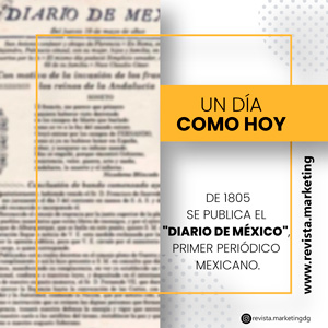 01 de octubre 1805 Un dia como hoy se publica El Diario de Mexico Revista Marketing