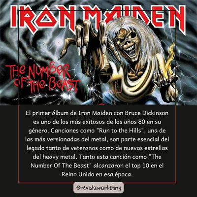 Bruce Dickinson 1er album con Iron Maiden the number of the beast